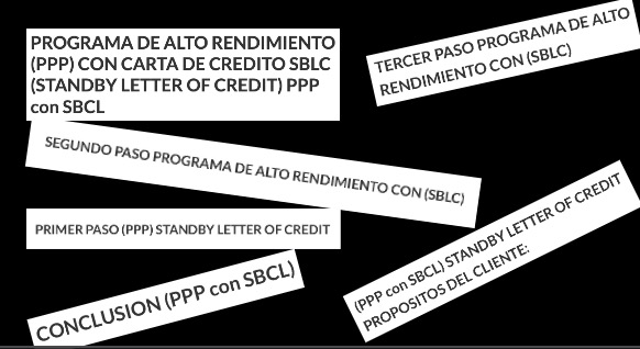 PROGRAMA DE ALTO RENDIMIENTO (PPP) CON CARTA DE CREDITO SBLC (STANDBY LETTER OF CREDIT) PPP con SBCL